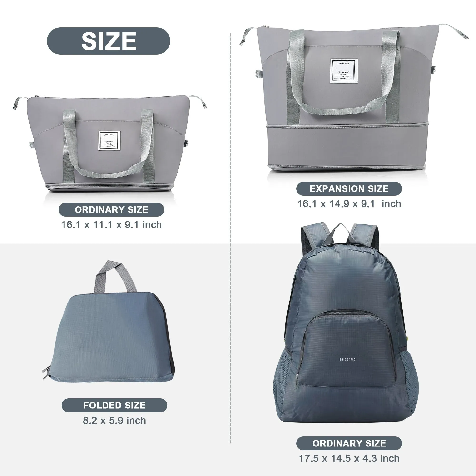 5 Piece Luggage Set with Duffel Bag & Backpack by Harper&Bright Designs