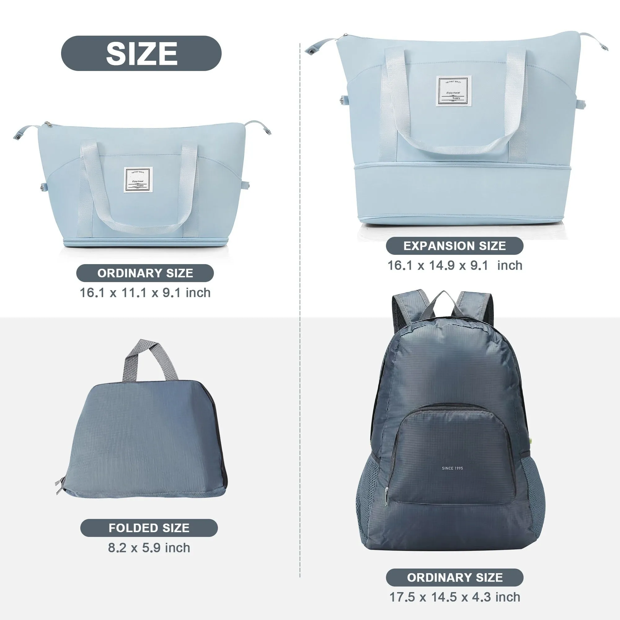5 Piece Luggage Set with Duffel Bag & Backpack by Harper&Bright Designs