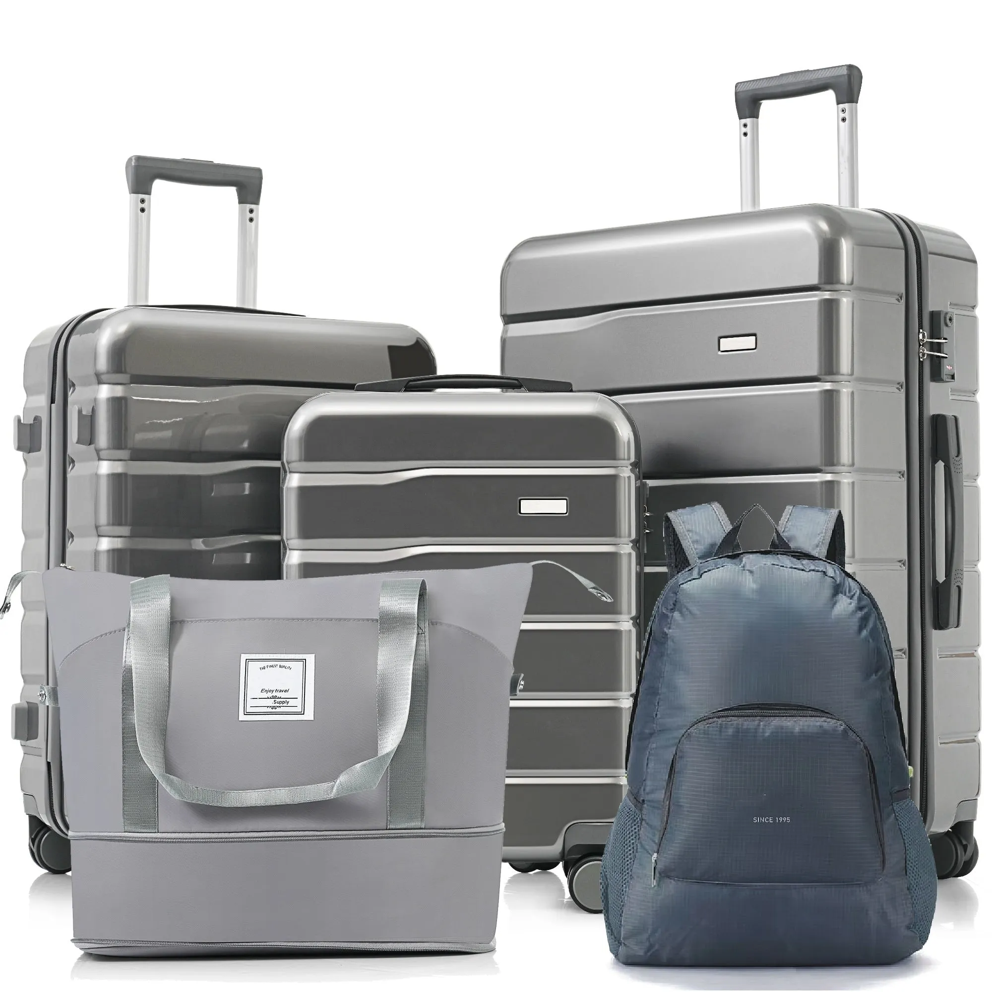 5 Piece Luggage Set with Duffel Bag & Backpack by Harper&Bright Designs