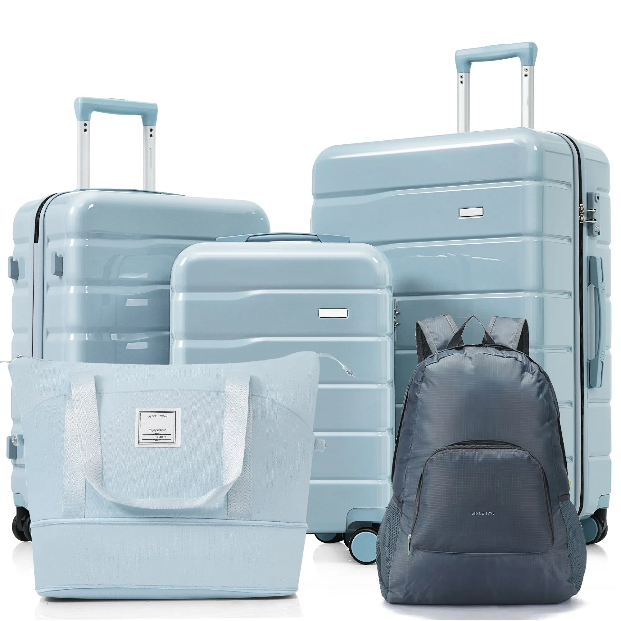 5 Piece Luggage Set with Duffel Bag & Backpack by Harper&Bright Designs