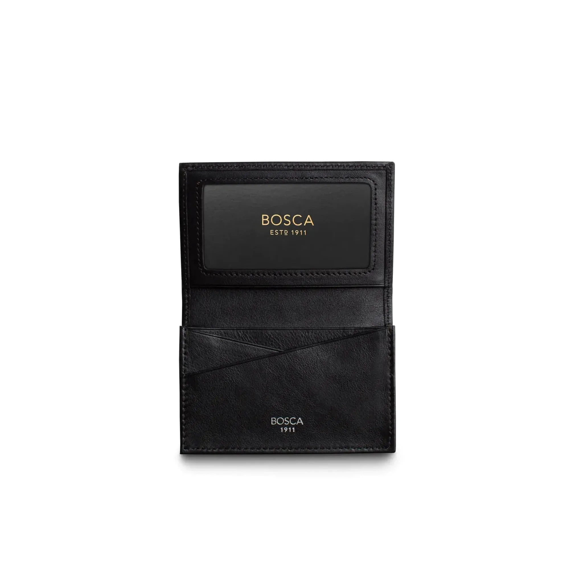 Bosca Nappa Leather Full Gusset, 2 Pocket Card Case with ID
