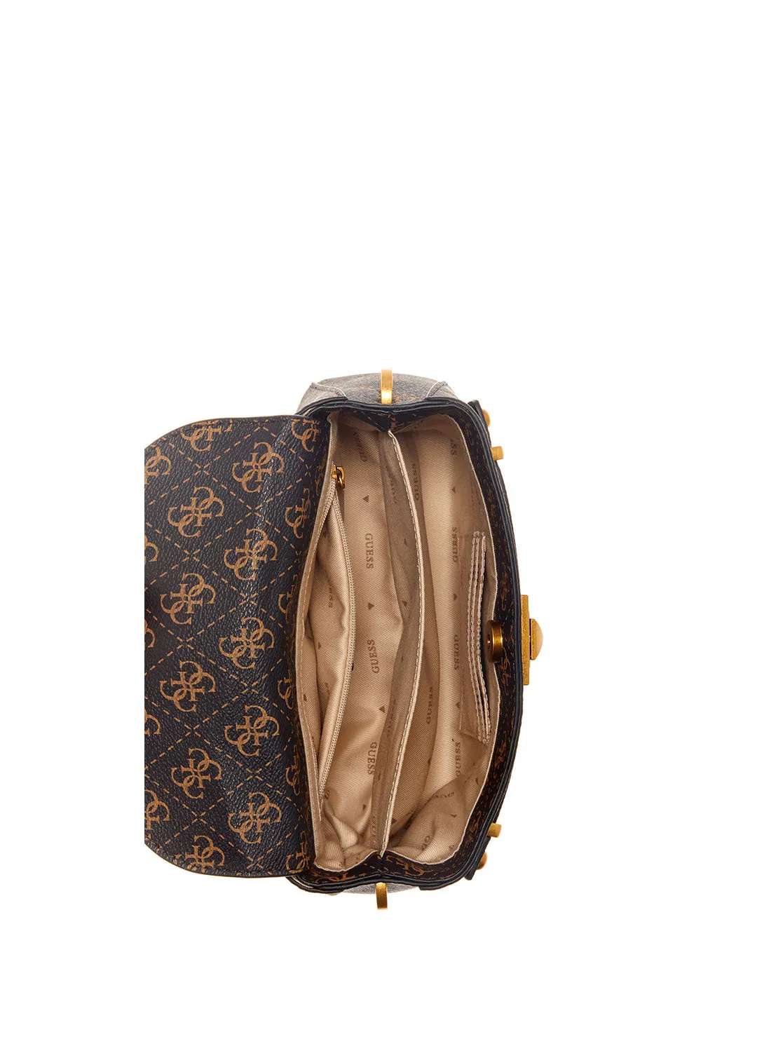 Brown Logo Aieta Society Crossbody Bag