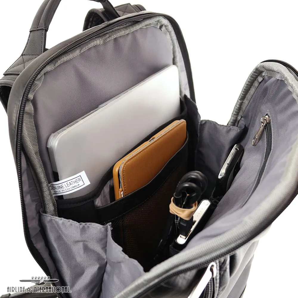 DayTrekr Leather Multi-Pocket Slim Backpack