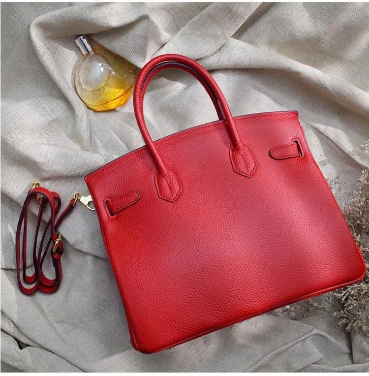 Genuine Pebbled Leather Handbag Gold Tone Must-have Leather Designer Bag, Classic Shoulder Bag, Crossbody Bag, Gift For Her