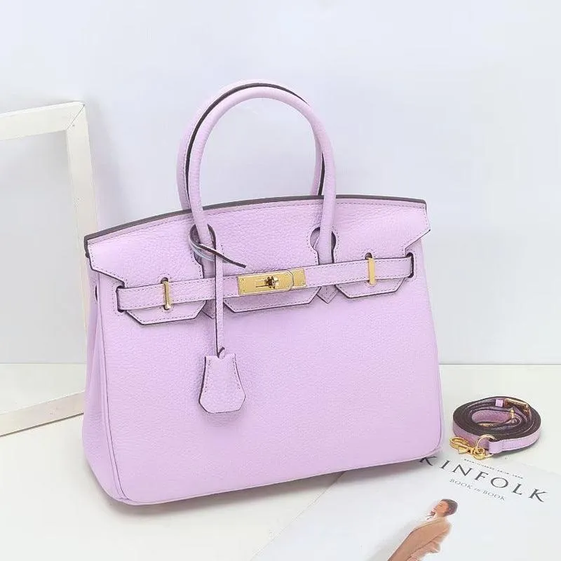 Genuine Pebbled Leather Handbag Gold Tone Must-have Leather Designer Bag, Classic Shoulder Bag, Crossbody Bag, Gift For Her