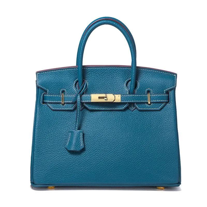 Genuine Pebbled Leather Handbag Gold Tone Must-have Leather Designer Bag, Classic Shoulder Bag, Crossbody Bag, Gift For Her