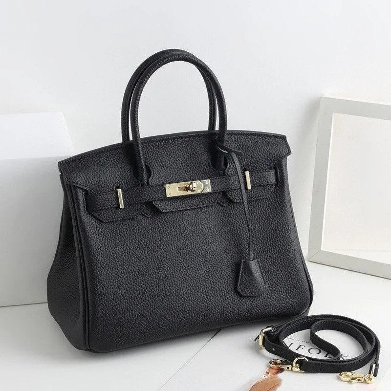 Genuine Pebbled Leather Handbag Gold Tone Must-have Leather Designer Bag, Classic Shoulder Bag, Crossbody Bag, Gift For Her