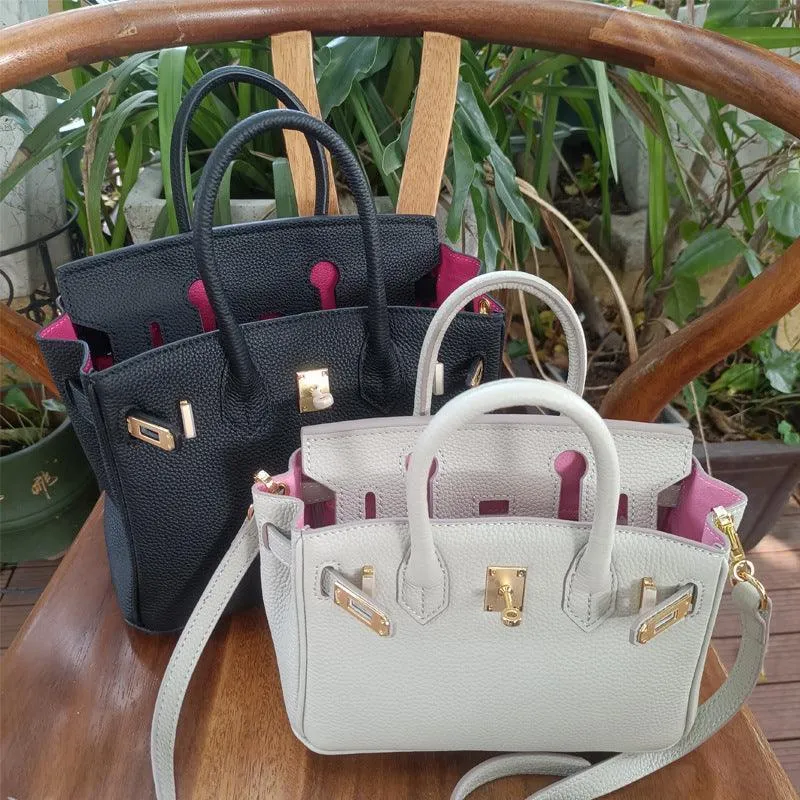 Genuine Pebbled Leather Handbag Gold Tone Must-have Leather Designer Bag, Classic Shoulder Bag, Crossbody Bag, Gift For Her