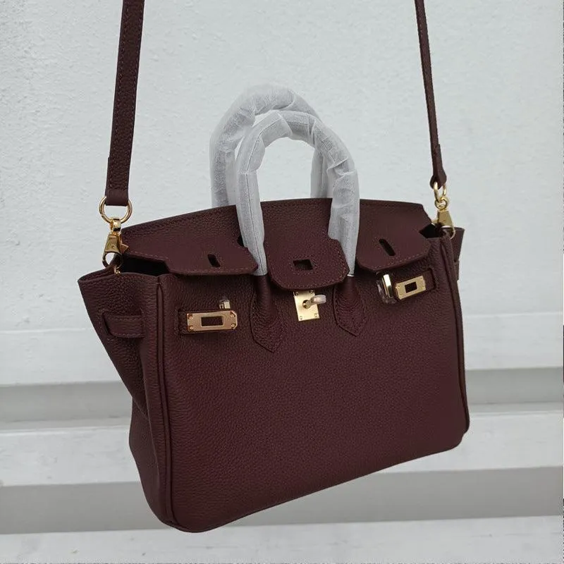 Genuine Pebbled Leather Handbag Gold Tone Must-have Leather Designer Bag, Classic Shoulder Bag, Crossbody Bag, Gift For Her
