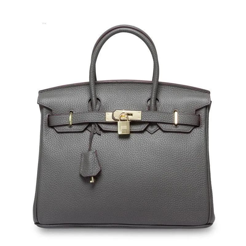 Genuine Pebbled Leather Handbag Gold Tone Must-have Leather Designer Bag, Classic Shoulder Bag, Crossbody Bag, Gift For Her