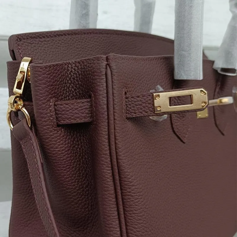 Genuine Pebbled Leather Handbag Gold Tone Must-have Leather Designer Bag, Classic Shoulder Bag, Crossbody Bag, Gift For Her