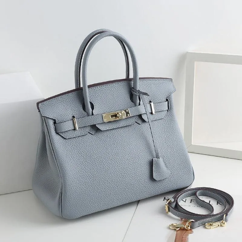 Genuine Pebbled Leather Handbag Gold Tone Must-have Leather Designer Bag, Classic Shoulder Bag, Crossbody Bag, Gift For Her