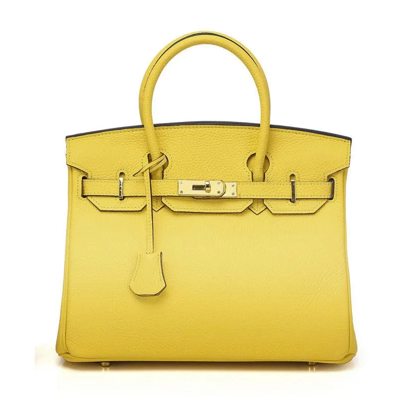 Genuine Pebbled Leather Handbag Gold Tone Must-have Leather Designer Bag, Classic Shoulder Bag, Crossbody Bag, Gift For Her