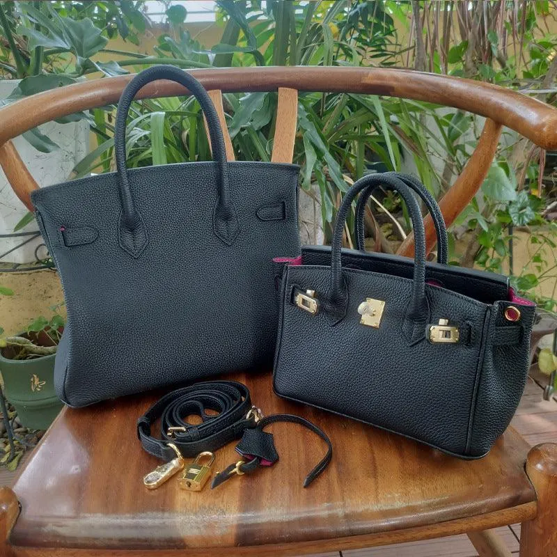 Genuine Pebbled Leather Handbag Gold Tone Must-have Leather Designer Bag, Classic Shoulder Bag, Crossbody Bag, Gift For Her