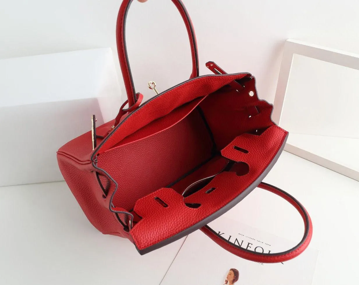 Genuine Pebbled Leather Handbag Gold Tone Must-have Leather Designer Bag, Classic Shoulder Bag, Crossbody Bag, Gift For Her