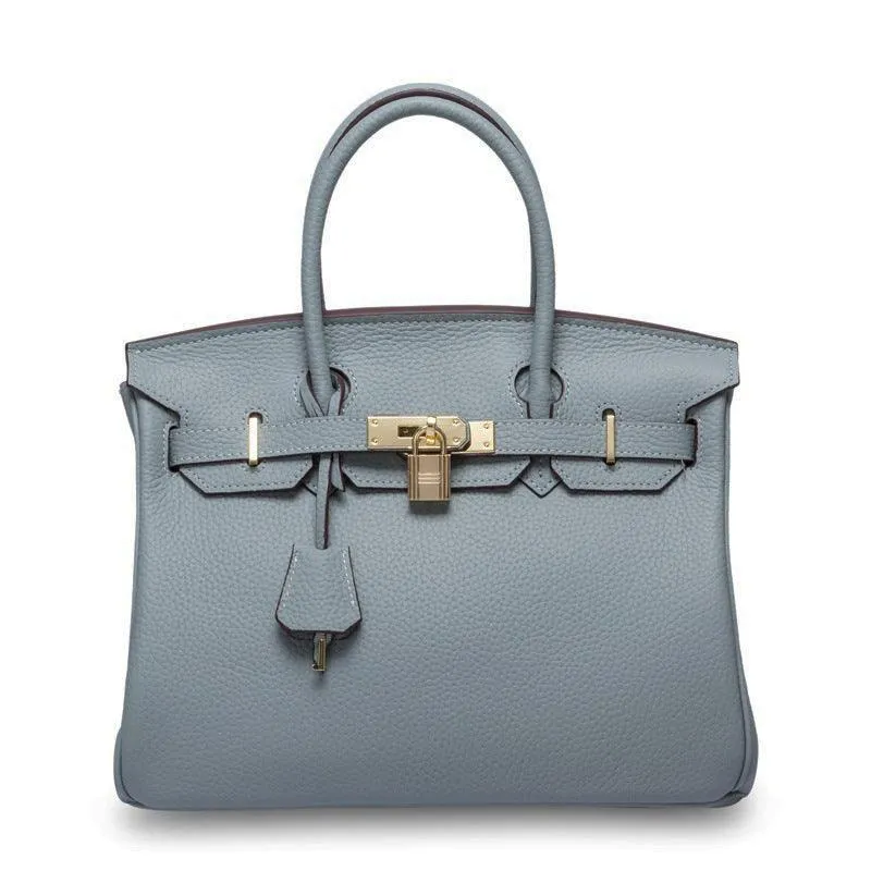 Genuine Pebbled Leather Handbag Gold Tone Must-have Leather Designer Bag, Classic Shoulder Bag, Crossbody Bag, Gift For Her