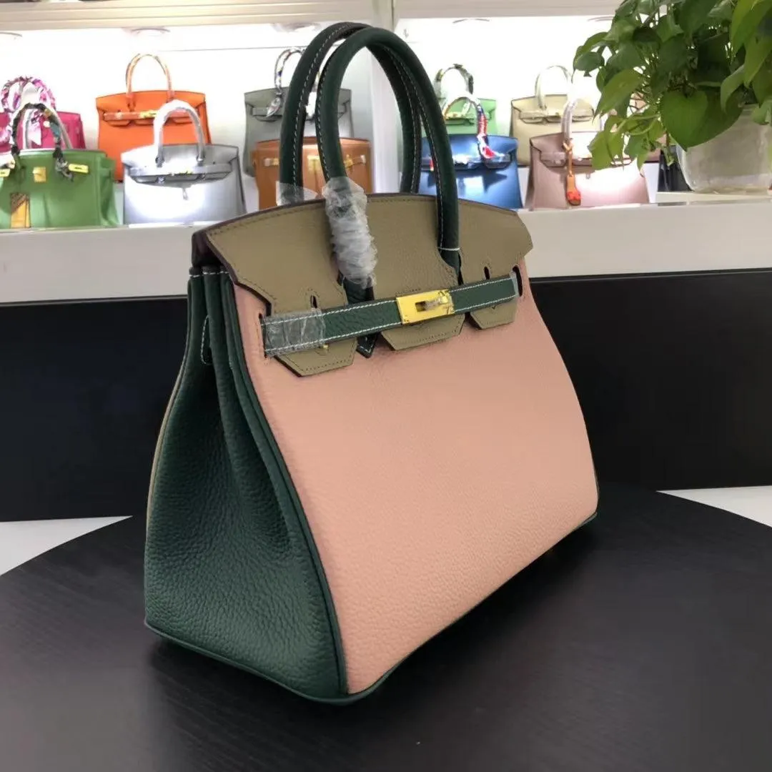 Genuine Pebbled Leather Handbag Gold Tone Must-have Leather Designer Bag, Classic Shoulder Bag, Crossbody Bag, Gift For Her