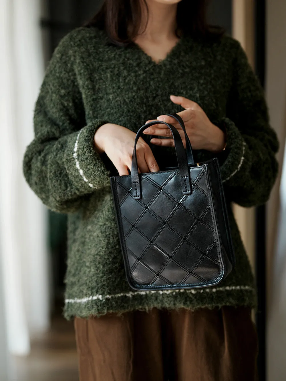 Handcrafted Italy Cowhide Leather Handbag, Leather Shoulder Bag, Leather Crossbody Bag, Christmas Gift