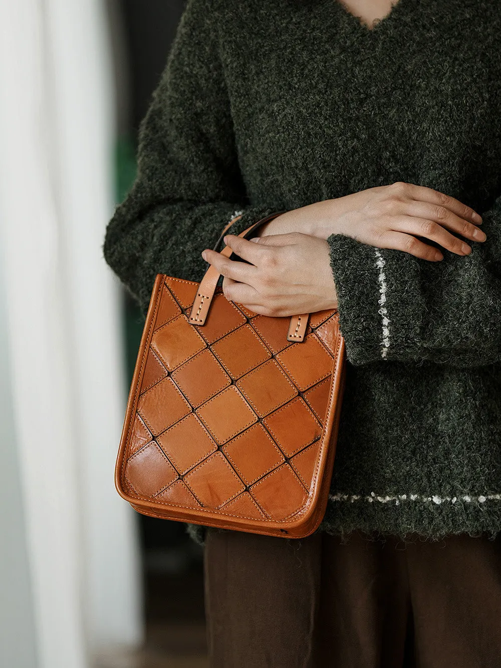 Handcrafted Italy Cowhide Leather Handbag, Leather Shoulder Bag, Leather Crossbody Bag, Christmas Gift