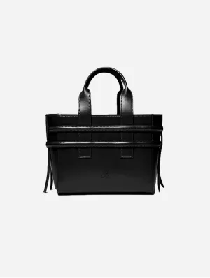 Hedy Vegan Italian Grape Leather Mini Tote | Onyx