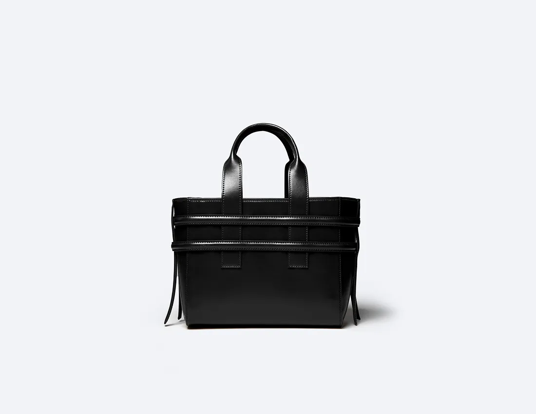 Hedy Vegan Italian Grape Leather Mini Tote | Onyx