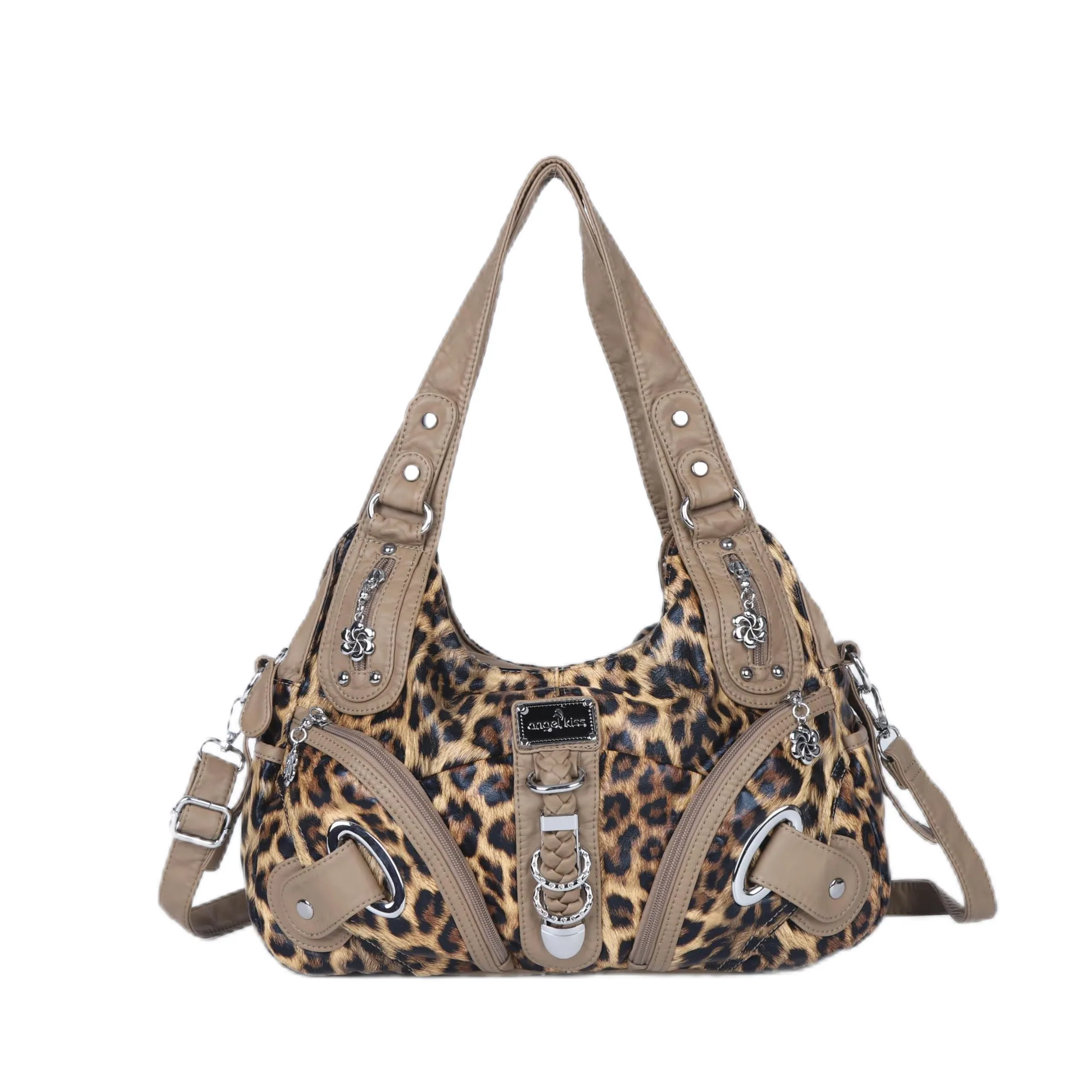 Hobo Bum Shoulder Bag, wash nylon leopard multi-purpose design shoulder bag