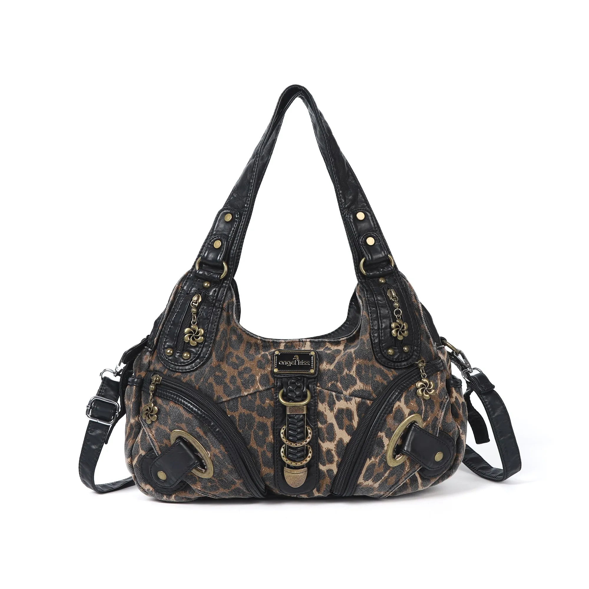 Hobo Bum Shoulder Bag, wash nylon leopard multi-purpose design shoulder bag