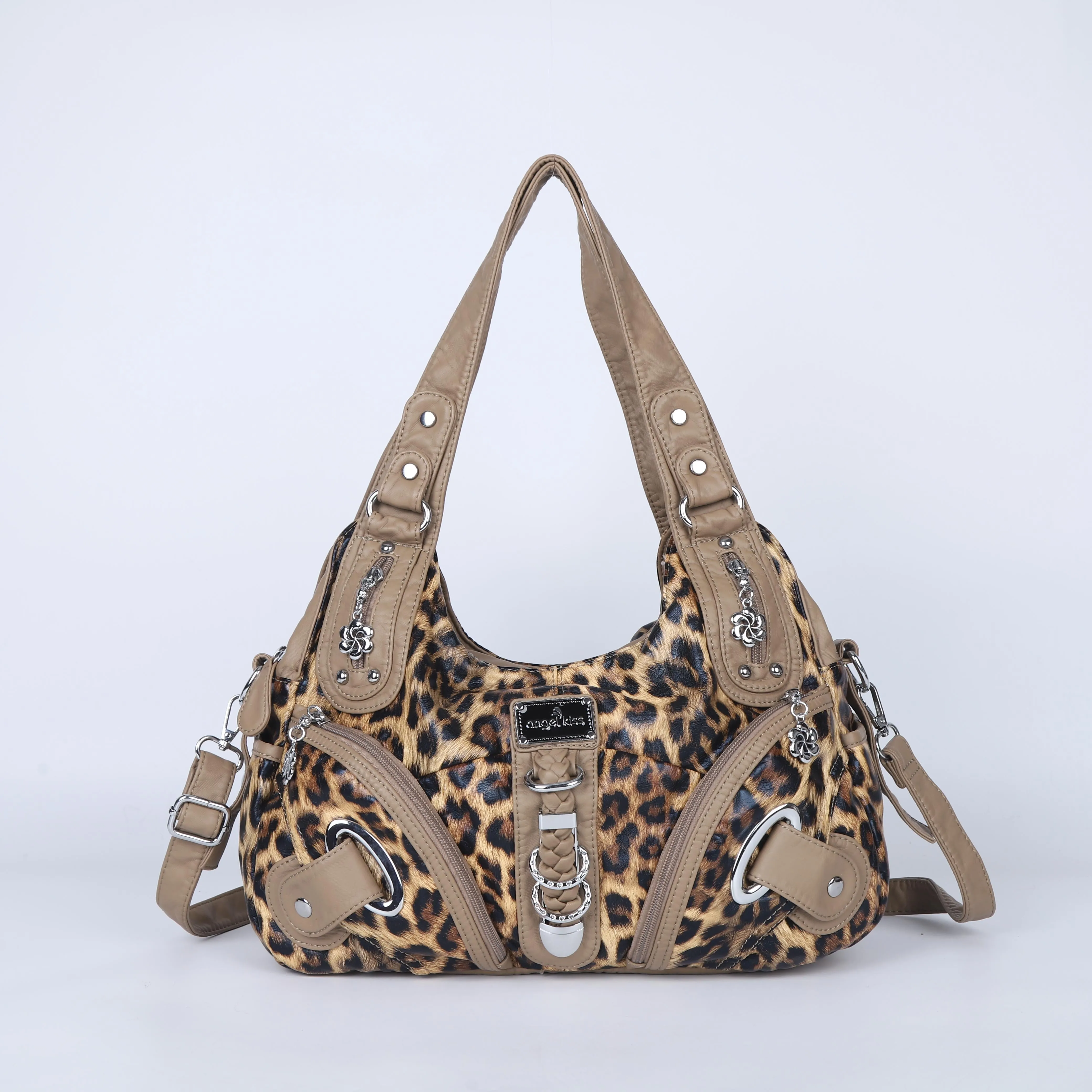 Hobo Bum Shoulder Bag, wash nylon leopard multi-purpose design shoulder bag