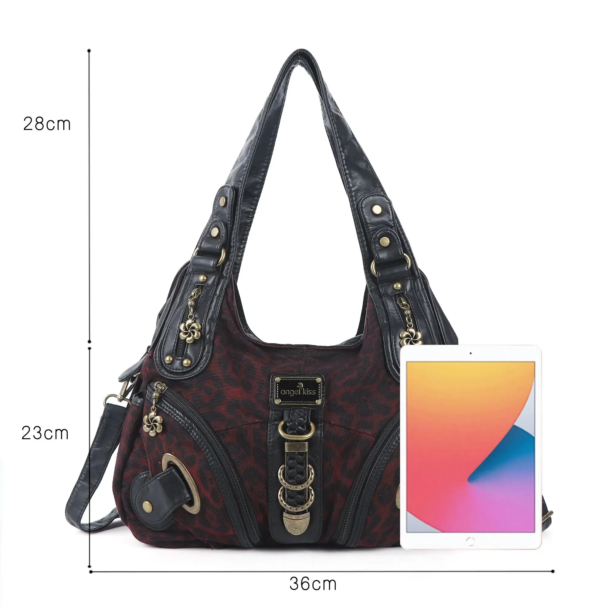 Hobo Bum Shoulder Bag, wash nylon leopard multi-purpose design shoulder bag