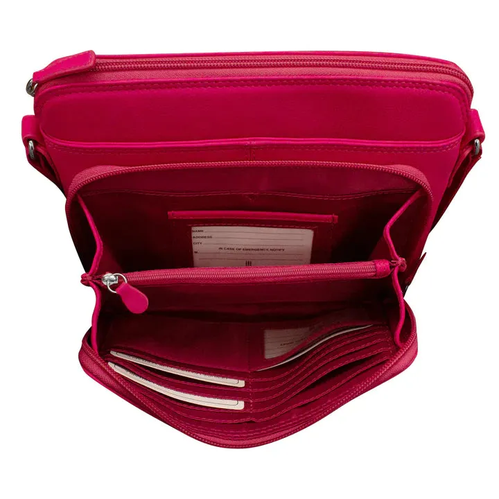 ili New York - RFID blocking Leather Crossbody Organizer - 6333