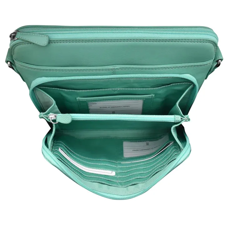 ili New York - RFID blocking Leather Crossbody Organizer - 6333