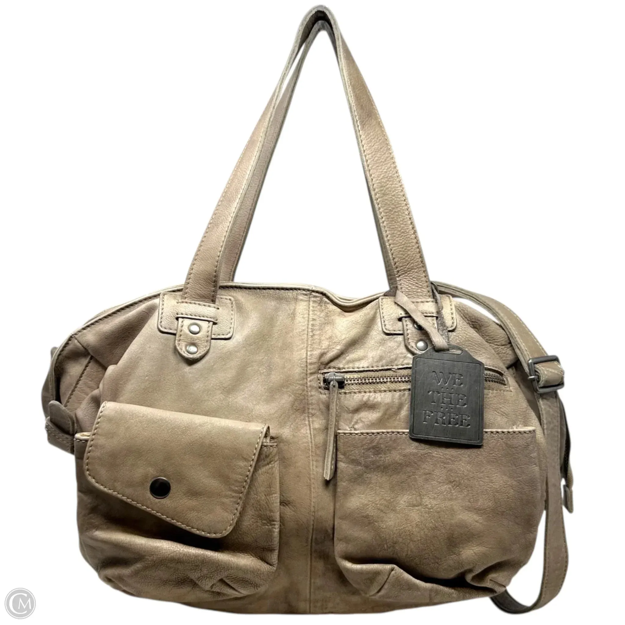 Jealous Leather Tote By We The Free In Mushroom, Size: Large