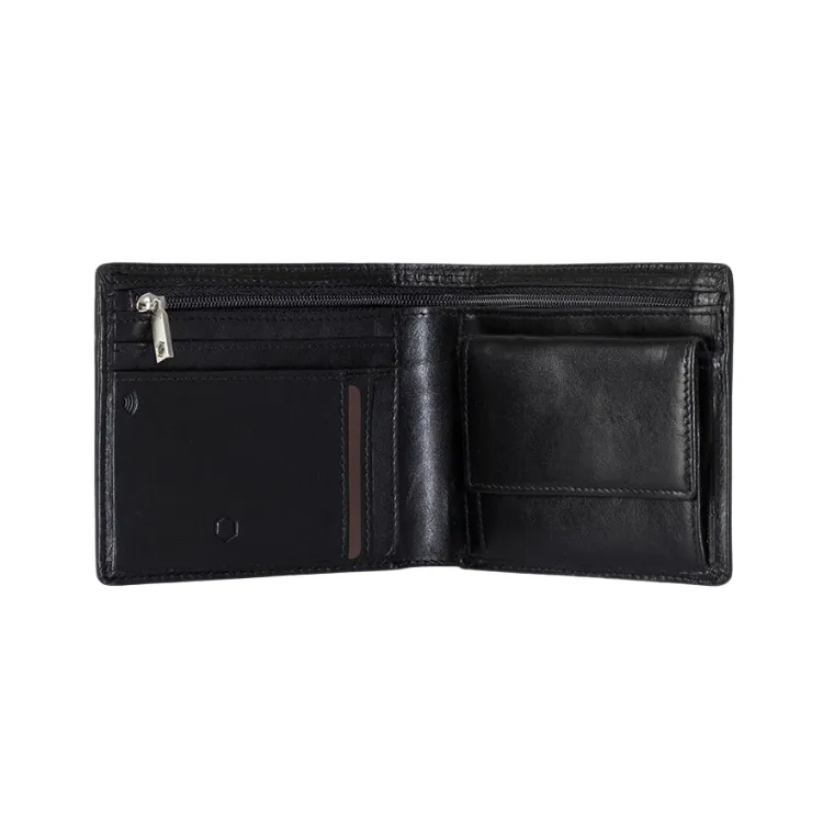 Jekyll & Hide Medium Bifold Wallet With Coin - Black