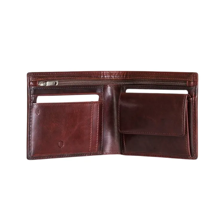 Jekyll & Hide Medium Bifold Wallet With Coin - Mocha