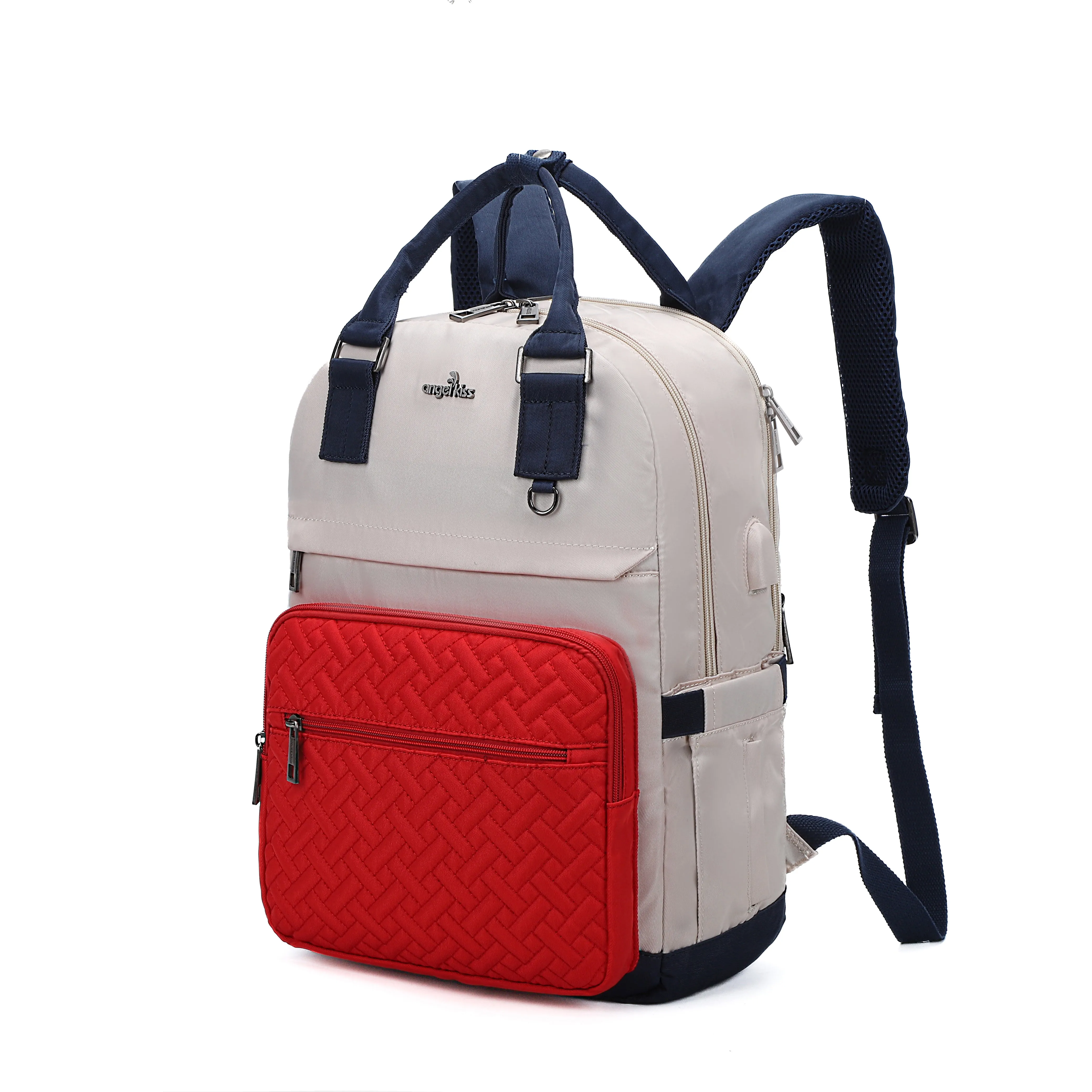 large capacity splicing daily convenient computer backpack for men and women