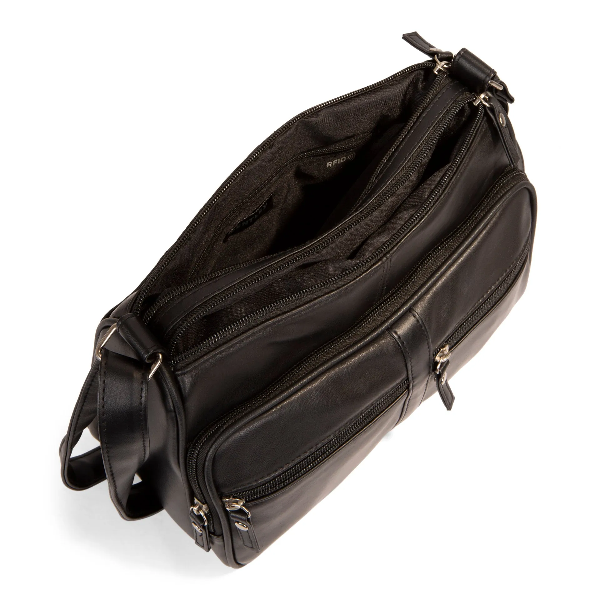 Leather RFID Crossbody Bag