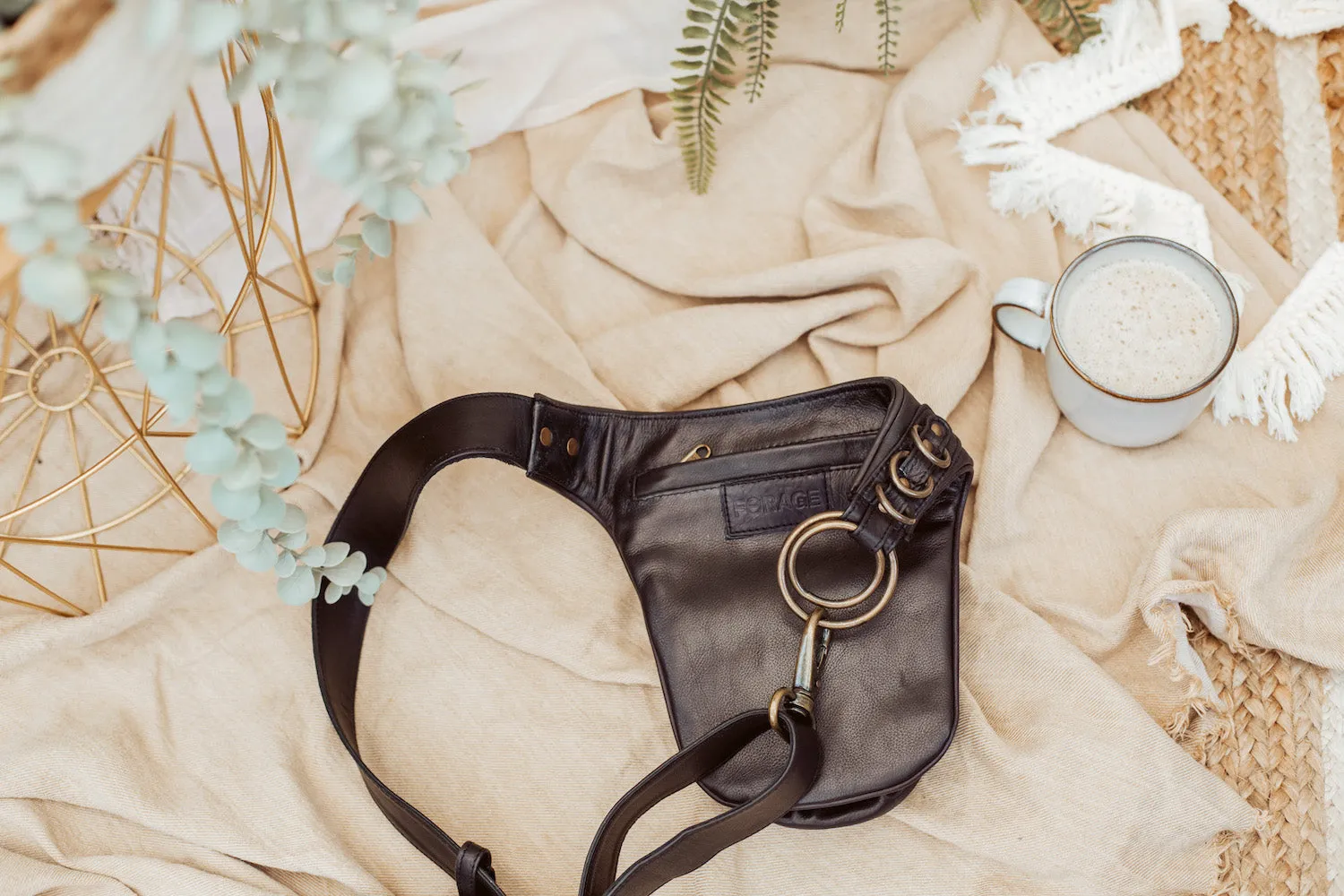 Leather Trapp Belt - Black & Silver Hardware