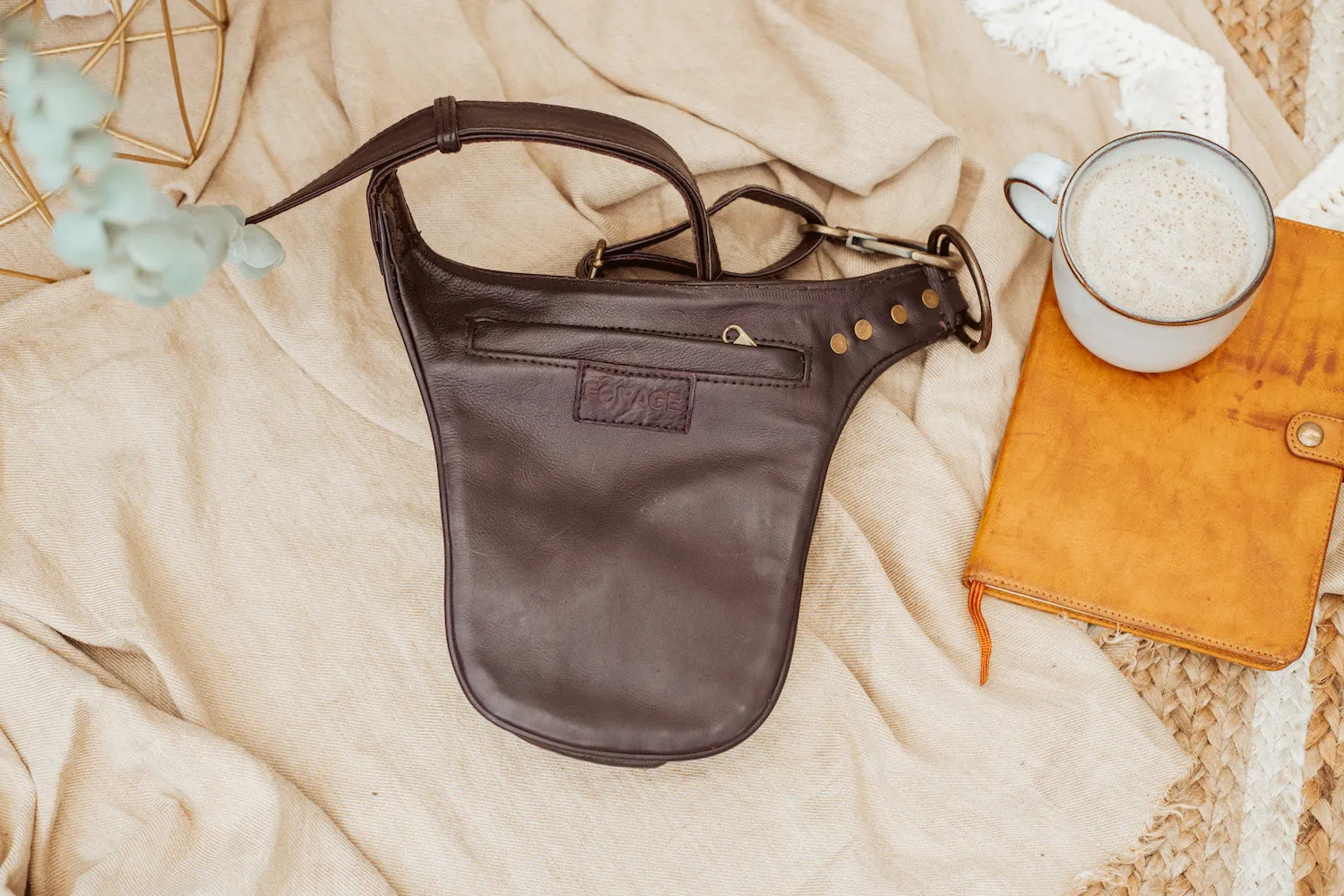 Leather Trapp Belt  -  Falcon Brown