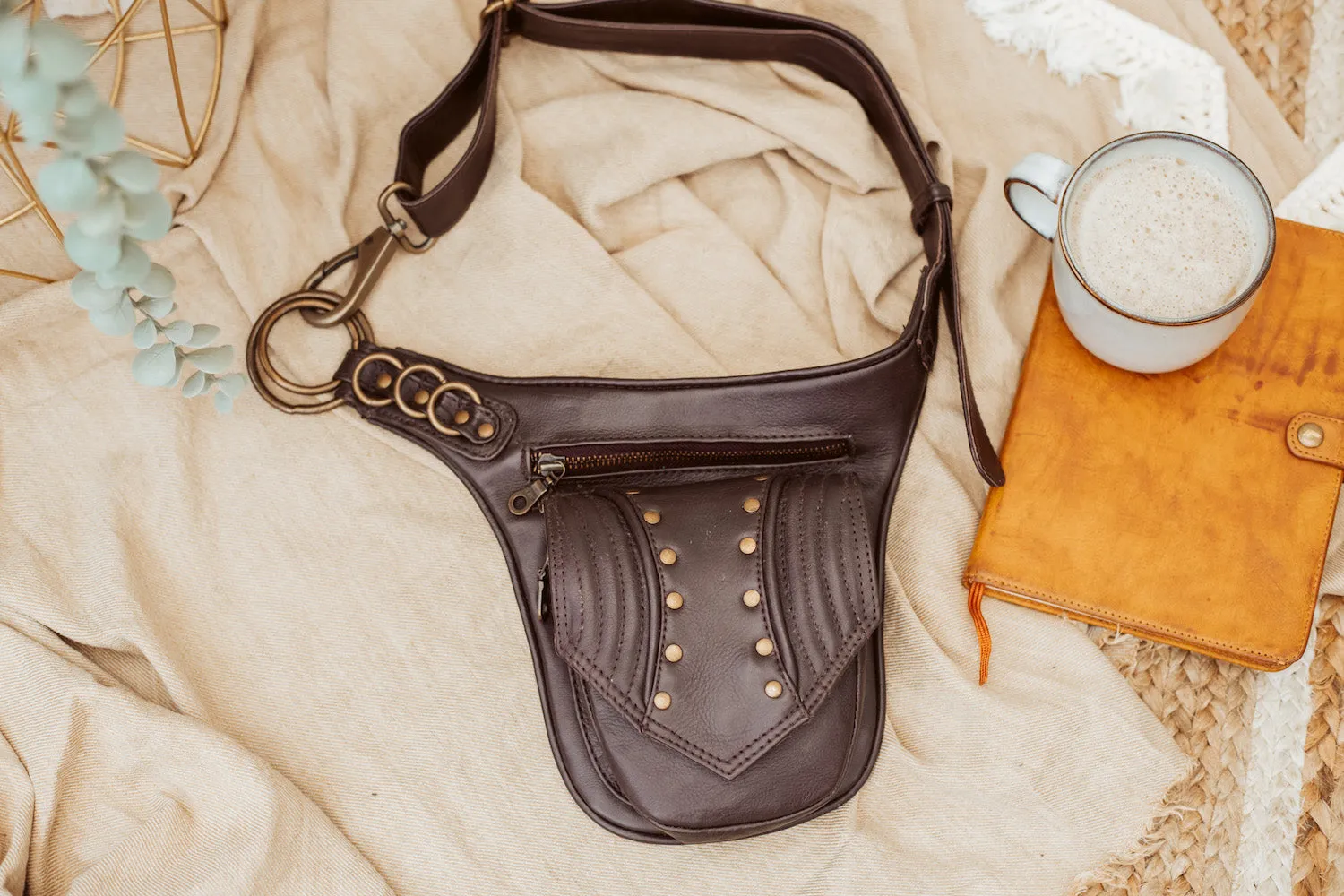 Leather Trapp Belt  -  Falcon Brown