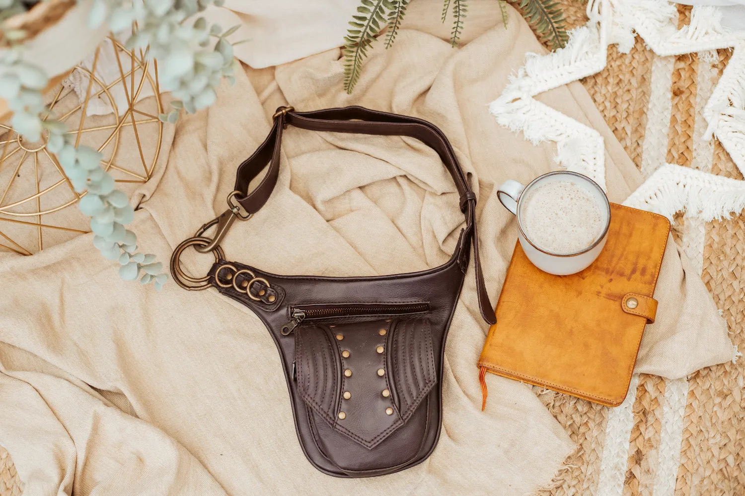 Leather Trapp Belt  -  Falcon Brown