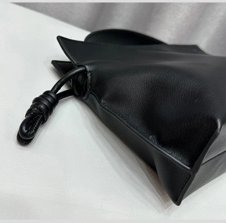 Luxurious Minimalist Soft Calfskin Bucket Bag | Shoulder Bag and Crossbody Bag for Women with Drawstring Closure