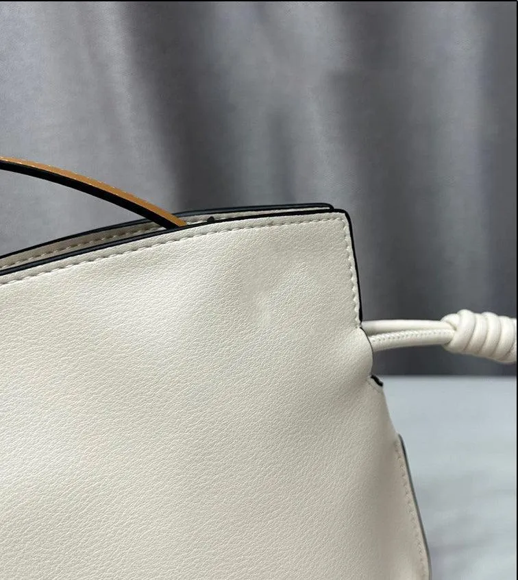 Luxurious Minimalist Soft Calfskin Bucket Bag | Shoulder Bag and Crossbody Bag for Women with Drawstring Closure