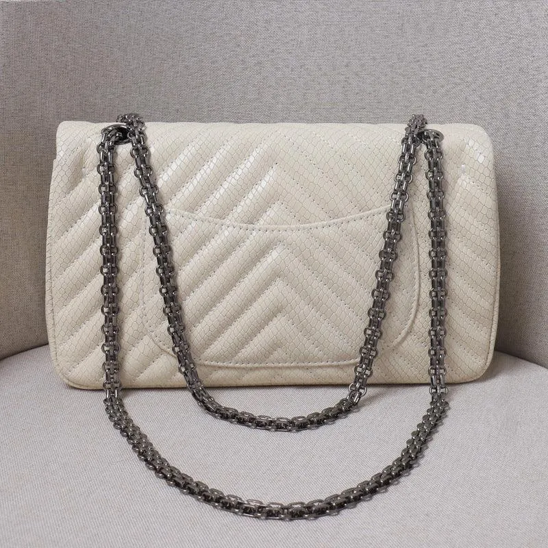Luxury Quilted Genuine Leather Chain Shoulder Bag – Classic Small Flap Bag with Snake Pattern, Elegant Crossbody & Handbag