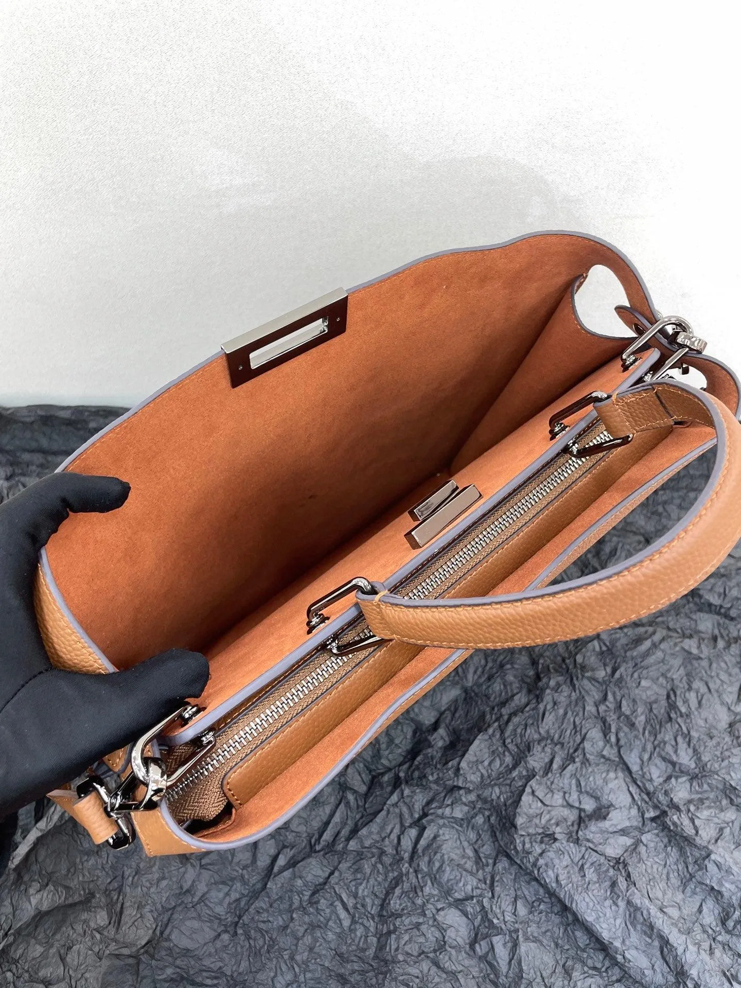 Luxury Togo Leather Structured Brief Tote, Unisex Shoulder Bag & Handbag, Laptop Bag