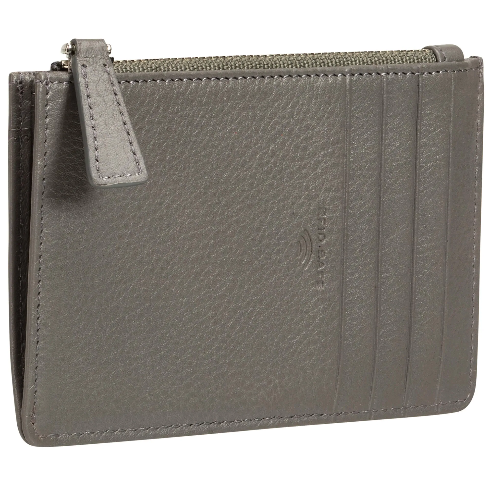 Mancini Basket Weave RFID Secure Card Case and Coin Pocket