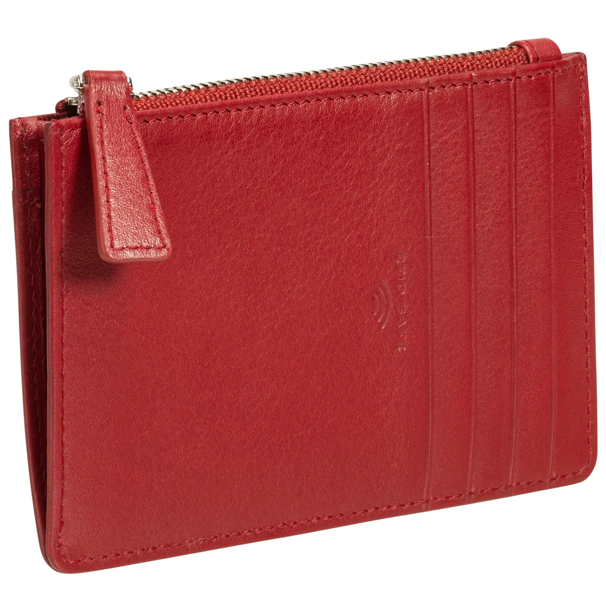 Mancini Basket Weave RFID Secure Card Case and Coin Pocket