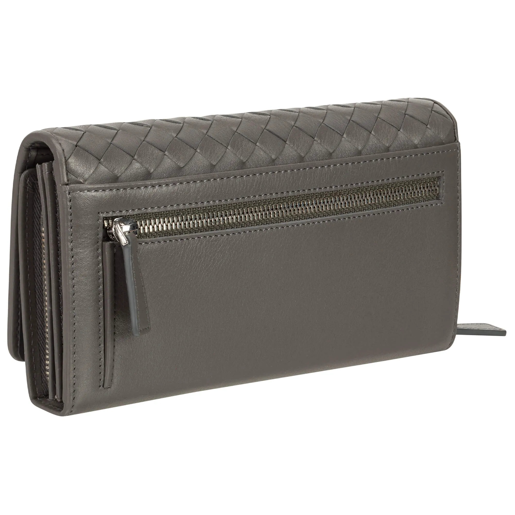 Mancini Basket Weave RFID Secure Clutch Wallet