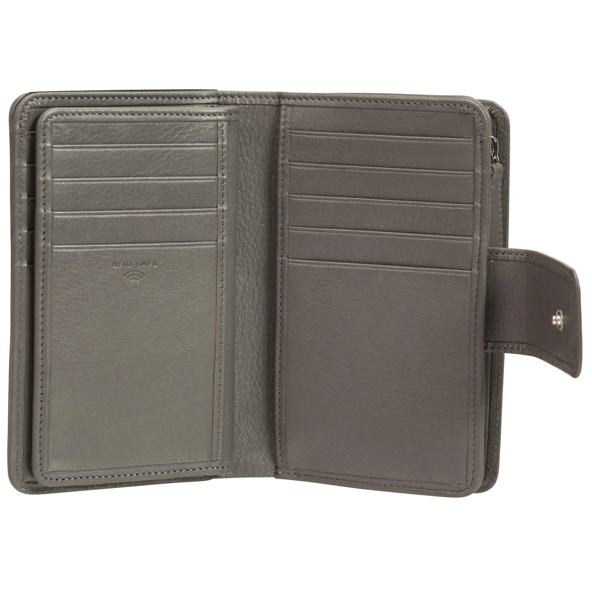 Mancini Basket Weave RFID Secure Medium Clutch Wallet