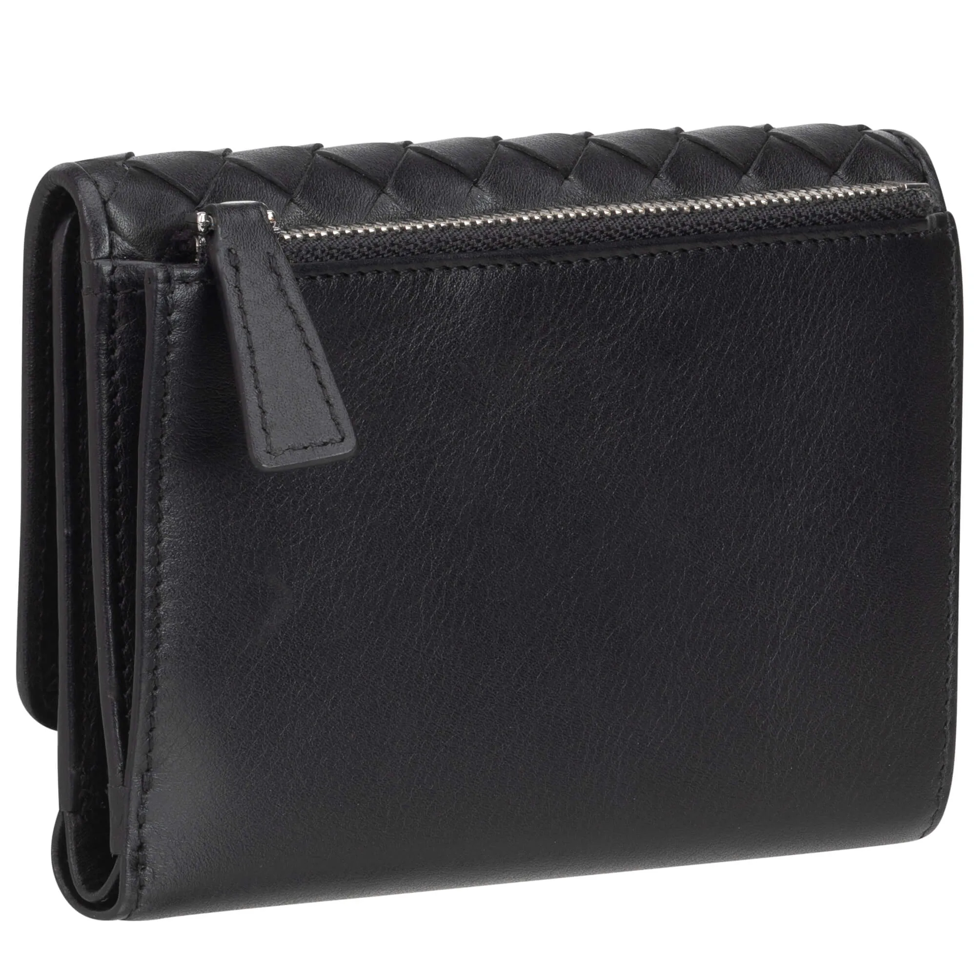 Mancini Basket Weave RFID Secure Medium Clutch Wallet