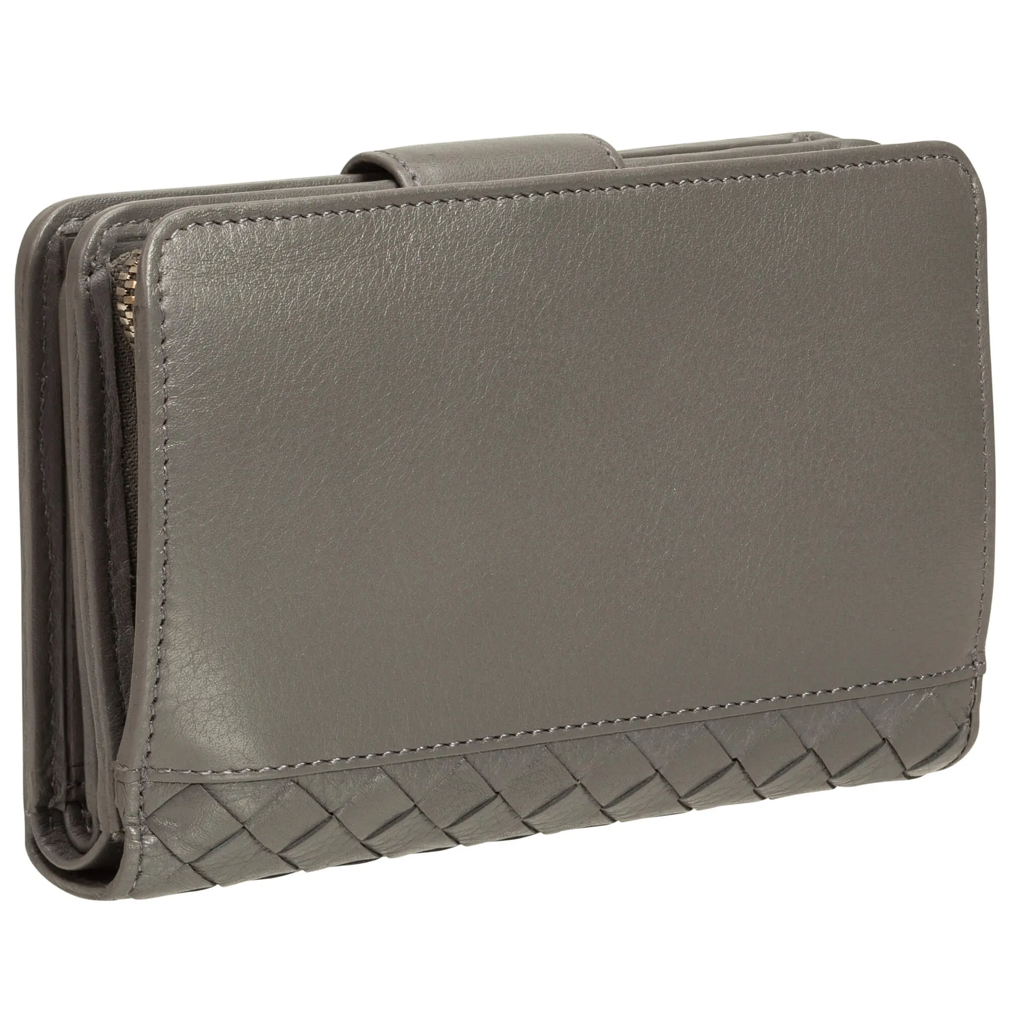 Mancini Basket Weave RFID Secure Medium Clutch Wallet
